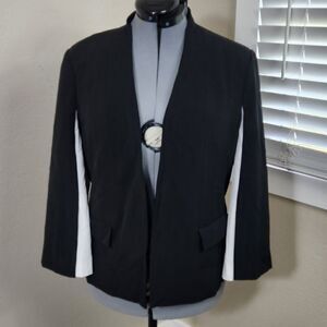 Le Gali Cardigan Open Front Black White Size L EUC